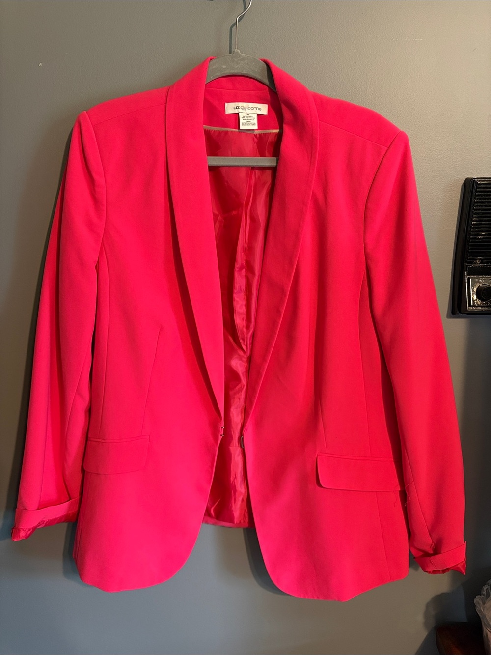 Liz Claiborne Bright Pink Tailored Blazer Jacket